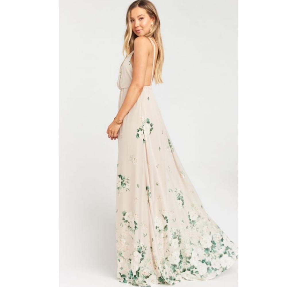 Show Me Your Mumu Blush Floral Spaghetti-Strap Maxi Dress